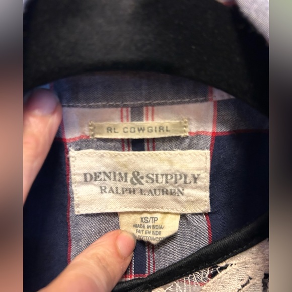 Denim & Supply Ralph Lauren Button Shirt cowgirl girls RL Plaid western snap - Picture 9 of 11